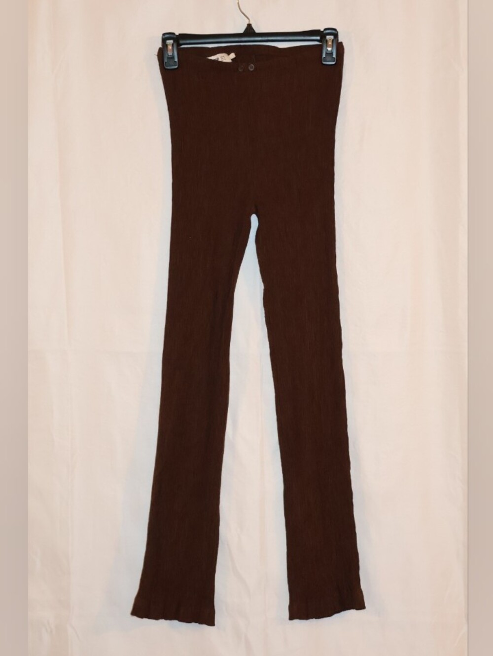 Pull&Bear Espresso Brown Ribbed Knit Flare Trouser Pants.